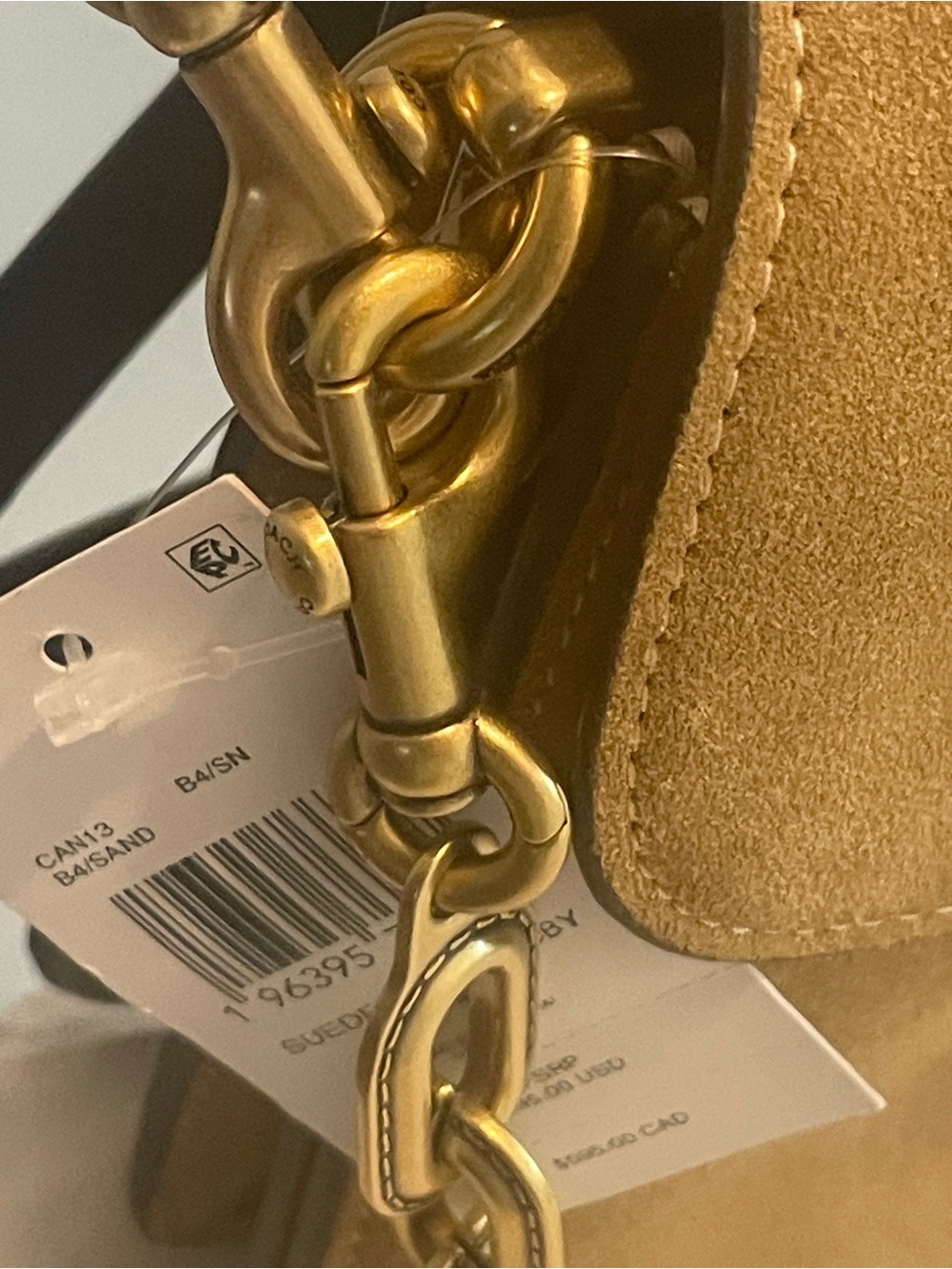 NWT Coach Suede Chain Tabby Shoulder Bag in Sand - Picture 13 of 17